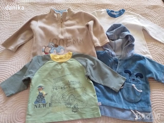 Поларени ,  плюшени и памучни блузки 80 / 86, снимка 1 - Бебешки блузки - 42244754