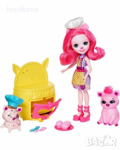Игрален комплект Enchantimals - Да печем с приятели, с Petya Pig, Енчантималс с печка и прасе, снимка 6 - Кукли - 31139995