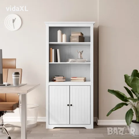 vidaXL Етажерка за книги BODO бяла 82x40x173 см бор масив, снимка 2 - Етажерки - 56147265