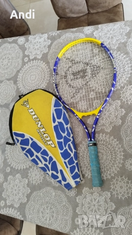 Тенис ракета Dunlop с калъф - хилка за тенис на корт детска 63см, снимка 8 - Тенис - 52823031