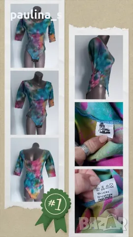 Два броя / Цветно и черно боди, българско производство / универсален размер , снимка 2 - Блузи с дълъг ръкав и пуловери - 48666388