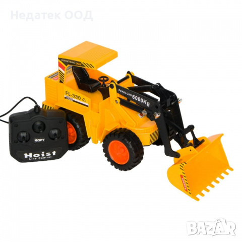 Багер с кабелно дистанционно управление, 33х13х16 см, жълт/черен