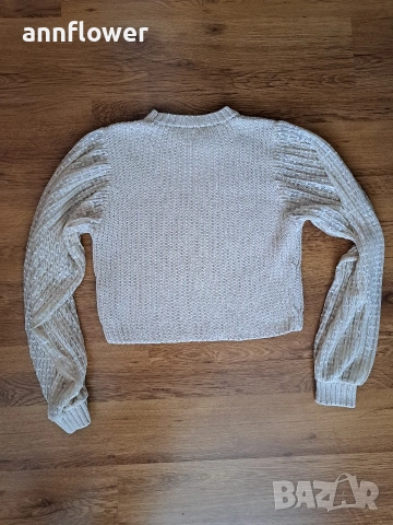 Пуловер с ефектни ракави Zara S, снимка 5 - Блузи с дълъг ръкав и пуловери - 53064892