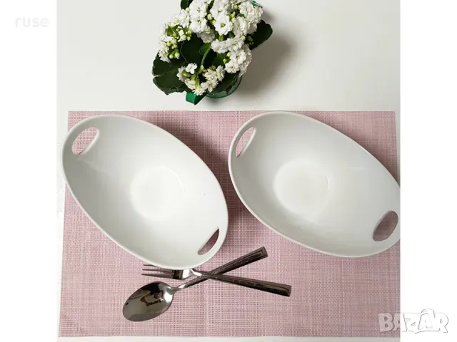 НОВИ! Комплект купи за сервиране 2 броя порцелан, снимка 3 - Аксесоари за кухня - 50225200
