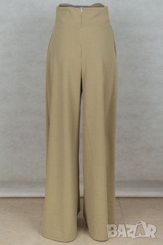 Ефектен дамски панталон в блед нюанс на цвят маслина Belsira - S, снимка 2 - Панталони - 42805757