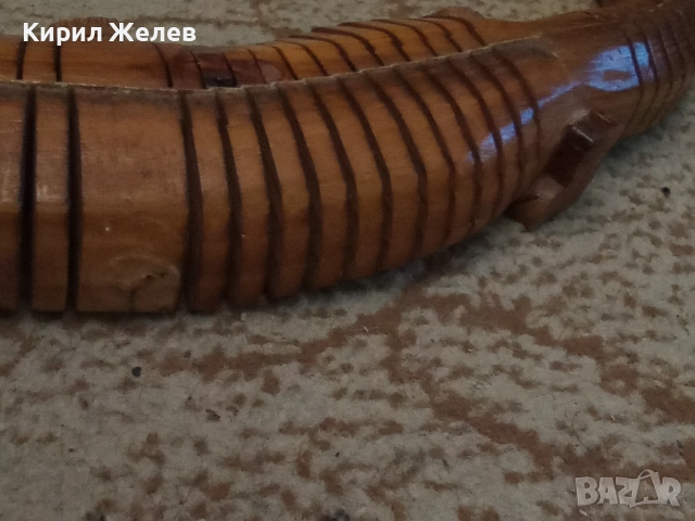 Крокодил дървена фигура 4758, снимка 4 - Антикварни и старинни предмети - 52070333
