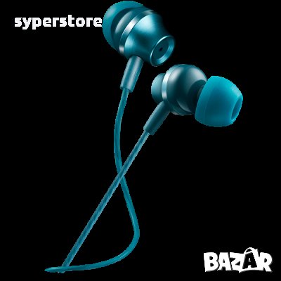 Слушалки с микрофон CANYON CNS-CEP3BG Тюркоазен цвят слушалки тип "тапи"за уши, In-Ear Stereo Earpho