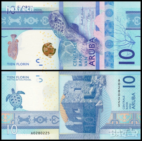 ❤️ ⭐ Аруба 2019 10 флорина UNC нова ⭐ ❤️