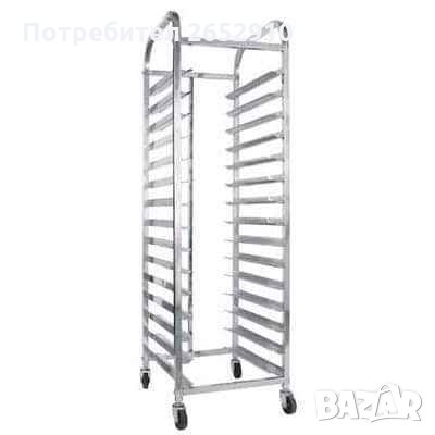 Количка за 15 броя тави с размер 60×40см Чисто нова!Цена 349лв/178,44€, снимка 2 - Обзавеждане за заведение - 35612542