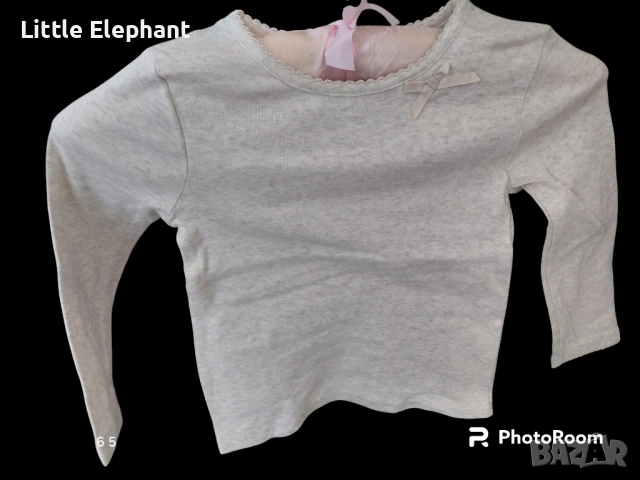 Блузка с дълъг ръкав за 2-3 год мом бежова с малка панделка",колекция"Famous",Англия/нова