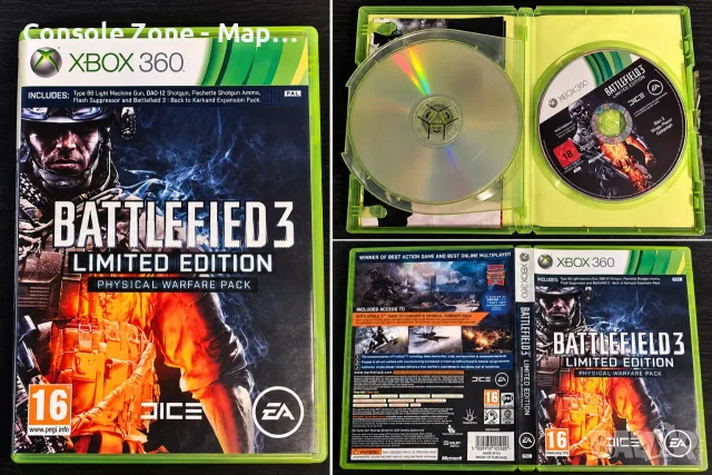 Battlefield 3 Limited Edition за Xbox 360 | 2 диска | Physical Warfare Pack – 6,99 €, снимка 2 - Игри за Xbox - 56261800