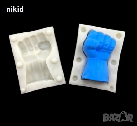 3d юмрук 2 части силиконов молд форма калъп фондан гипс декор тоера