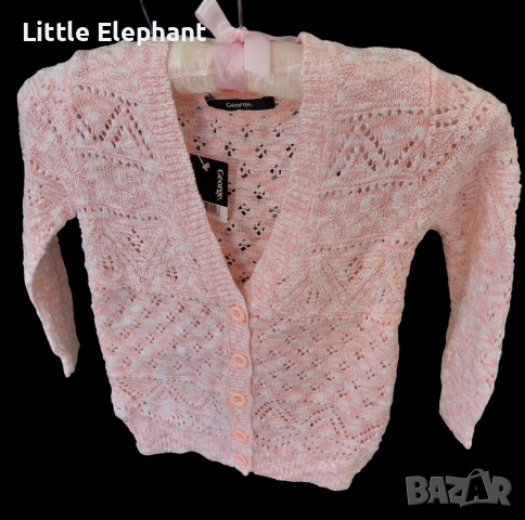 Дълга розова жилетка за 2-3 год мом с копчета,Англия/нова