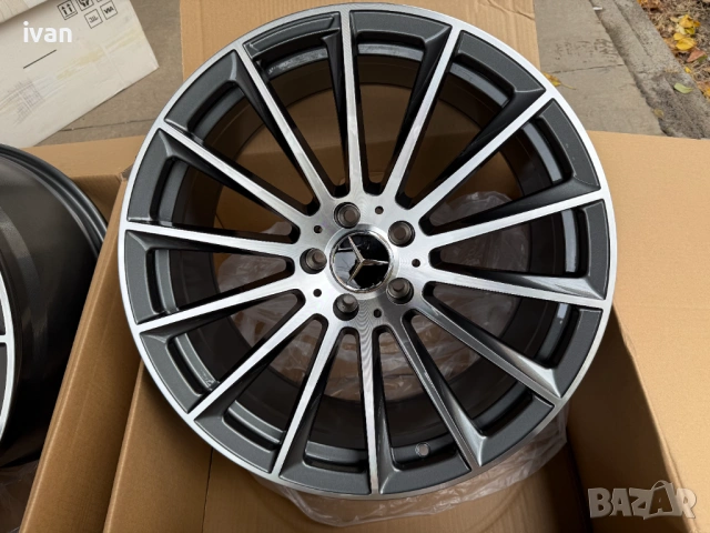 4 бр. чисто нови алуминиеви джанти спорт пакет Mercedes 20'' 5x112 , централен отвор 66.5, снимка 5 - Гуми и джанти - 53039945