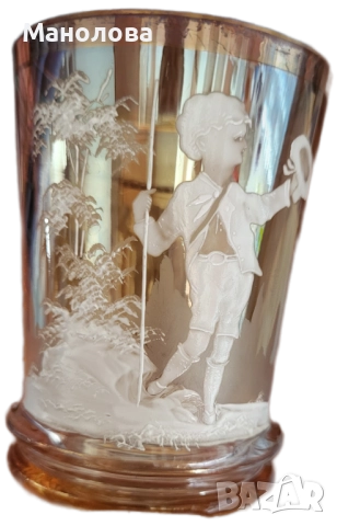 Стъклена чаша от втората половина на 19 век, около 1890-1900 г., снимка 8 - Други ценни предмети - 52230877