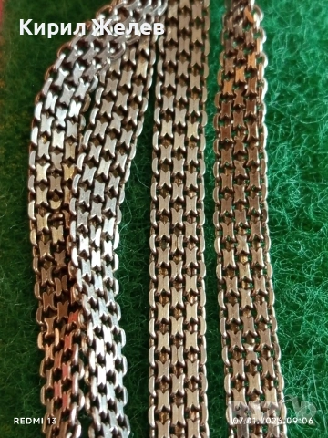 Сребърно колие плетка тип ВЕНЕЦИАНСКА много красиво Бижу майсторска ръчна изработка 52383, снимка 7 - Колиета, медальони, синджири - 53015432