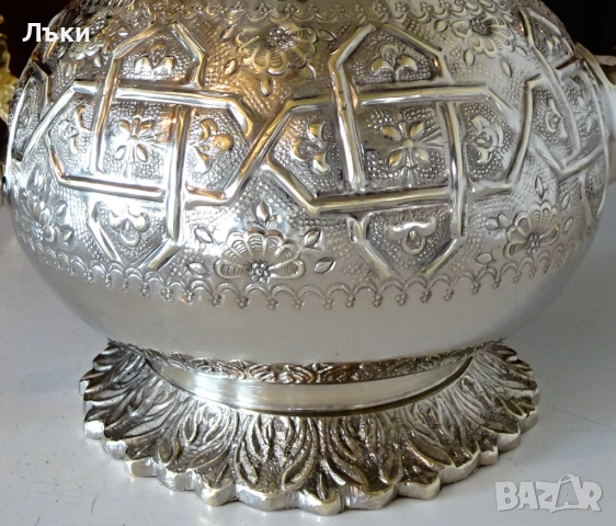 Посребрен марокански чайник,кана Touzani Mohamed. , снимка 5 - Антикварни и старинни предмети - 52776856
