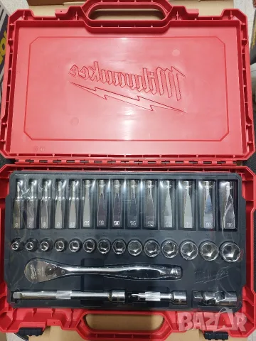 Комплект вложки  с тресчотка Milwaukee 4932464945 , 32бр. 3/8, снимка 3 - Гедорета - 55929066