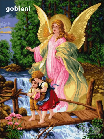 гоблен "АНГЕЛ ПАЗИТЕЛ"-Д41;размери/36*48/см.;44 цвята;67лв., снимка 2 - Гоблени - 8325118