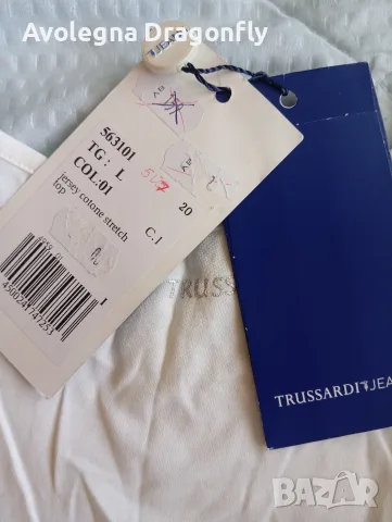 Trussardi Jeans бял ефектен потник, снимка 3 - Потници - 55743369