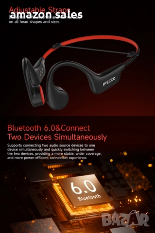 IFECCO X27 Водоустойчиви слушалки IP68 Bluetooth 6.0,с 8GB MP3,с костна проводимост (сини), снимка 10 - Безжични слушалки - 54239527