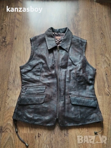 harkila leather vest - дамски кожен елек ЕСТЕСТВЕНА КОЖА 42/Л, снимка 6 - Якета - 53951746
