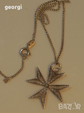 Сребърно колие със сребърен кръст филигран, снимка 5 - Колиета, медальони, синджири - 39121943