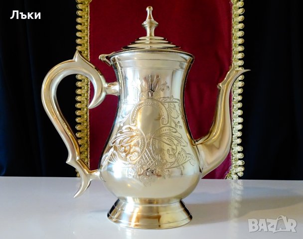 Английска кана,чайник,никелово сребро,маркировка. , снимка 2 - Антикварни и старинни предмети - 30702235