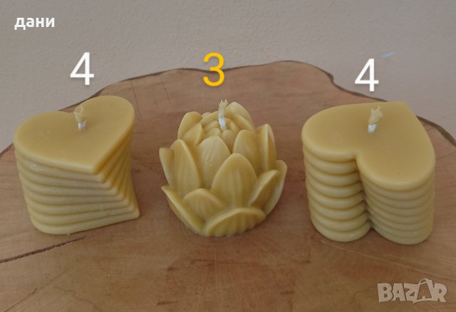 Ръчно изработени свещи от пчелен восък , снимка 3 - Други - 42212739