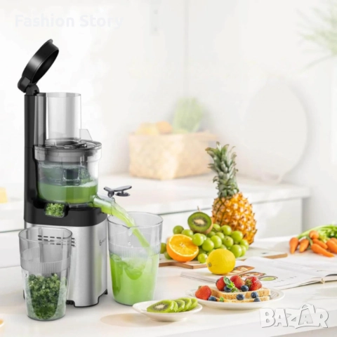 Сокоизстисквачка AMZCHEF ZM1902 с фин двуслоен филтър – повече сок, по-малко шум и нула капки, снимка 3 - Сокоизстисквачки и цитрус преси - 51946627