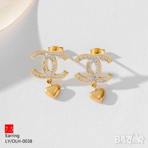 обеци от висококачествена стомана chanel louis vuitton ysl saint laurent, снимка 5 - Обеци - 52137932