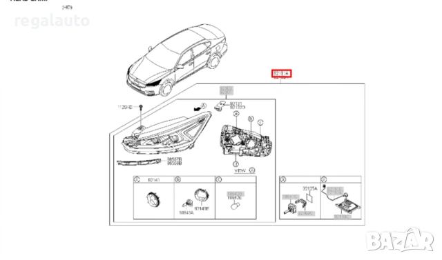 92101F6000,фар ляв KIA CADENZA 16-K7,2017-2018, снимка 8 - Части - 54146289