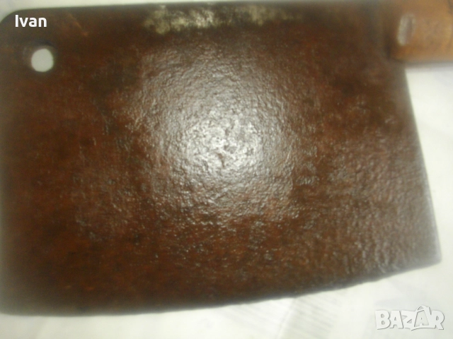 Ретро винтидж стар български Соц НРБ сатър брадвичка 290 мм ръчно кован за кълцане на месо и кости, снимка 4 - Други инструменти - 51554725