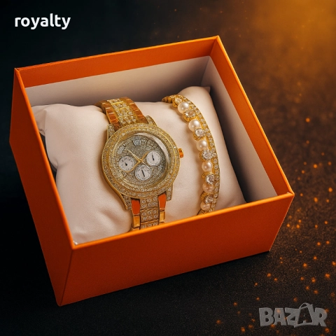 Дамски часовник с гривни – готово решение за ефектен подарък