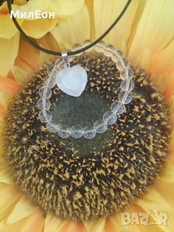 Комплект колие и гривна планински кристал