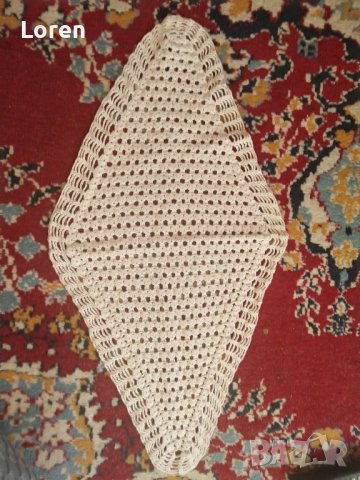 Бяло каре ръчна плетка, снимка 1 - Декорация за дома - 40442964