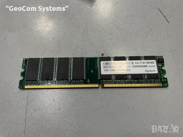 1GB (1x1GB) DDR Apacer PC-3200U (400Mhz,CL-3,2.5V)