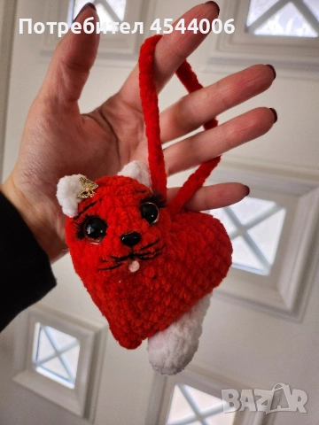 Черна котка ,плетена възглавница с цип и змийче  , снимка 3 - Плюшени играчки - 51230848