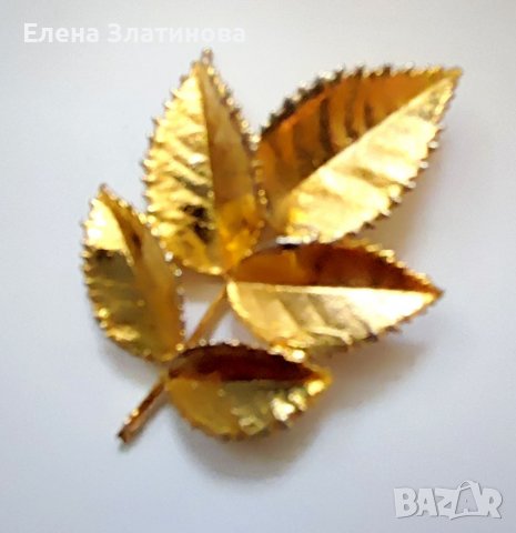 Позлатена брошка, снимка 2 - Колиета, медальони, синджири - 39904501