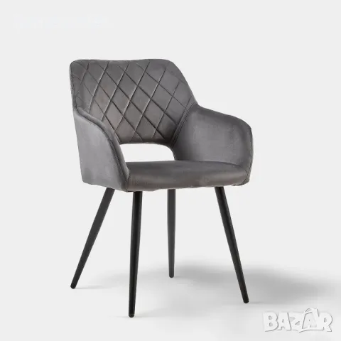 Комплект от 2 бр. трапезни столове, тип кресло - кадифе C-U-DC-B0198DGY