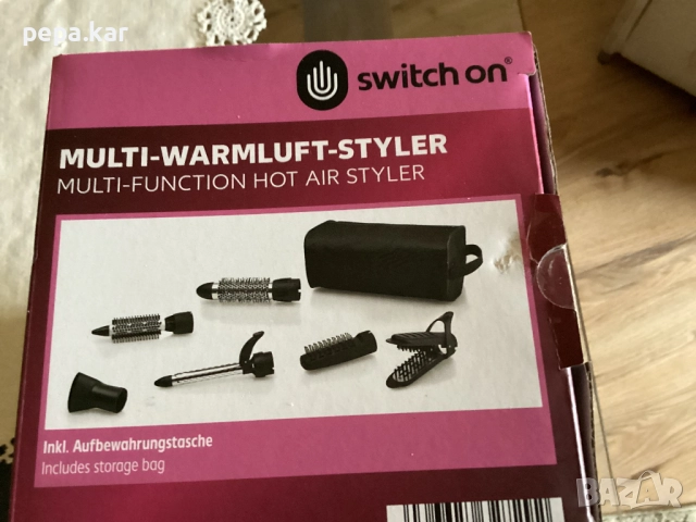 Многофункционален уред за оформяне на коса Switch On с различни приставки - изправяне, къдрене, суше, снимка 2 - Други - 52500247