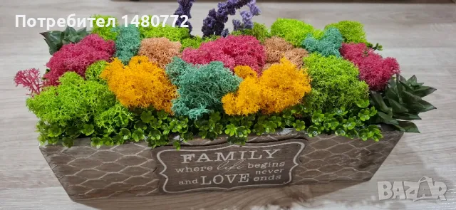 Цветна градинка със скандинавски мъх, снимка 12 - Декорация за дома - 47933132