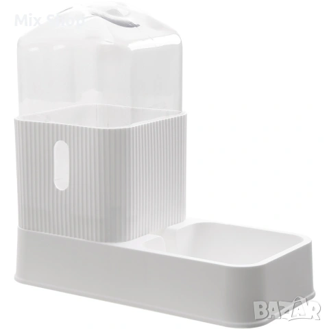 Нов Комплект автоматична хранилка за домашни любимци и фонтан за вода Gravity - бял, снимка 3 - Други стоки за животни - 54203821