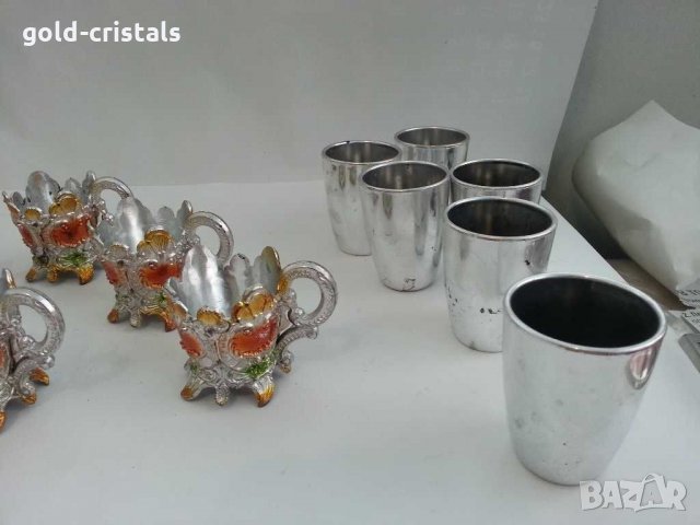  стакани подстакани чаши чашки поднос, снимка 7 - Антикварни и старинни предмети - 29913299
