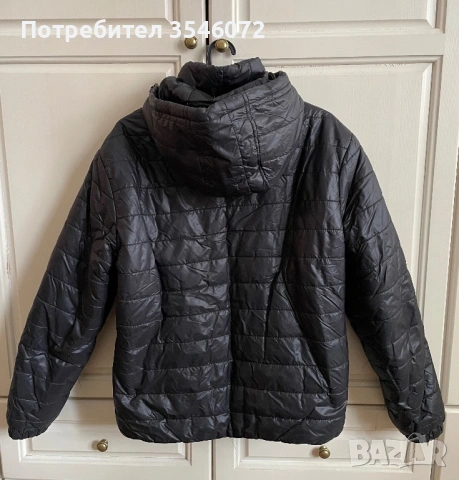 Черно пухено яке, снимка 2 - Якета - 53924333