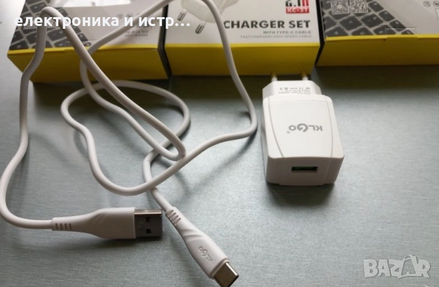 Универсално зарядно KLGO KC-2T, type C, fast charger+high speed кабел , снимка 4 - Безжични зарядни - 53347643