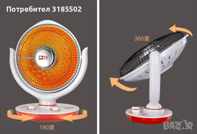 Преносим настолен електрически нагревател + функция вентилатор DN2, снимка 4 - Вентилатори - 51433150
