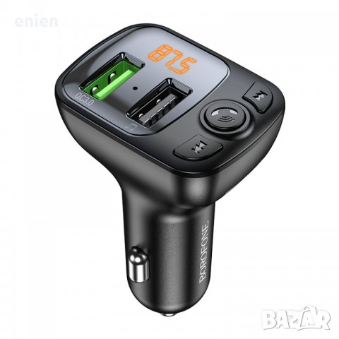 Bluetooth 18W FM Трансмитер 2x USB Borofone BC41 карта памет, снимка 1 - Зарядни за кола - 39211689