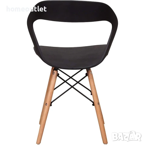 Модерни столове с крака от масивна дървесина и седалка от полипропилен, к-кт от 6 бр. LQ-266YMS-6HEI, снимка 6 - Столове - 50984976