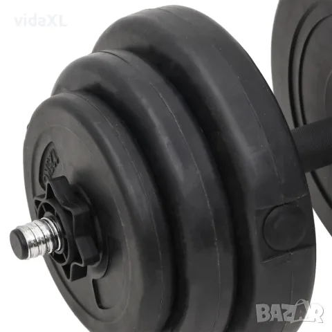 vidaXL Щанга и дъмбел с тежести 60 кг, снимка 7 - Фитнес уреди - 56146592